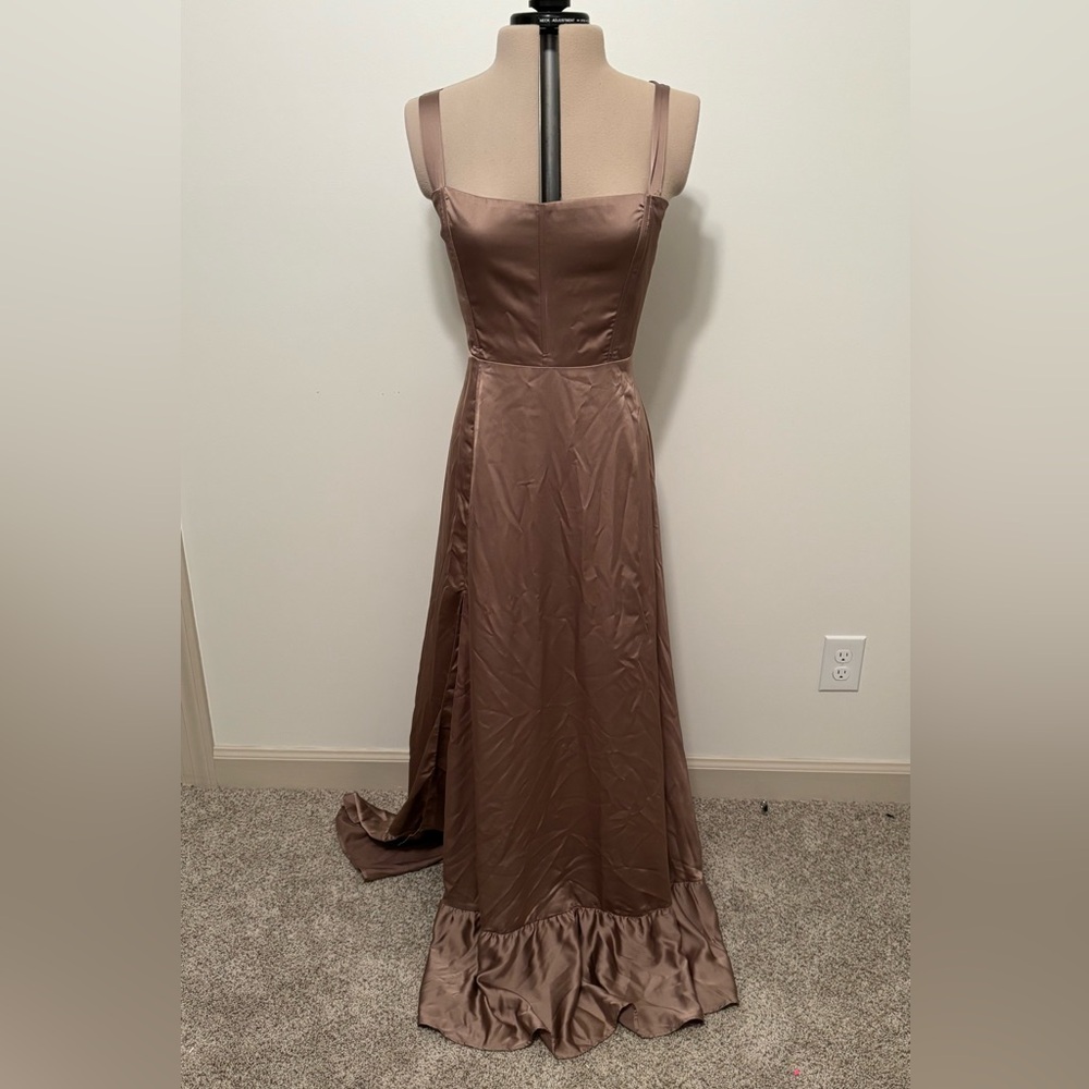 Show me your mumu Clarissa Corset dress Dune luxe satin